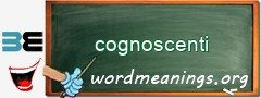 WordMeaning blackboard for cognoscenti